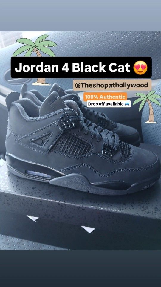 Jordan Retro 4 Black Cat (2025) 100% Authentic, Different Sizes Available