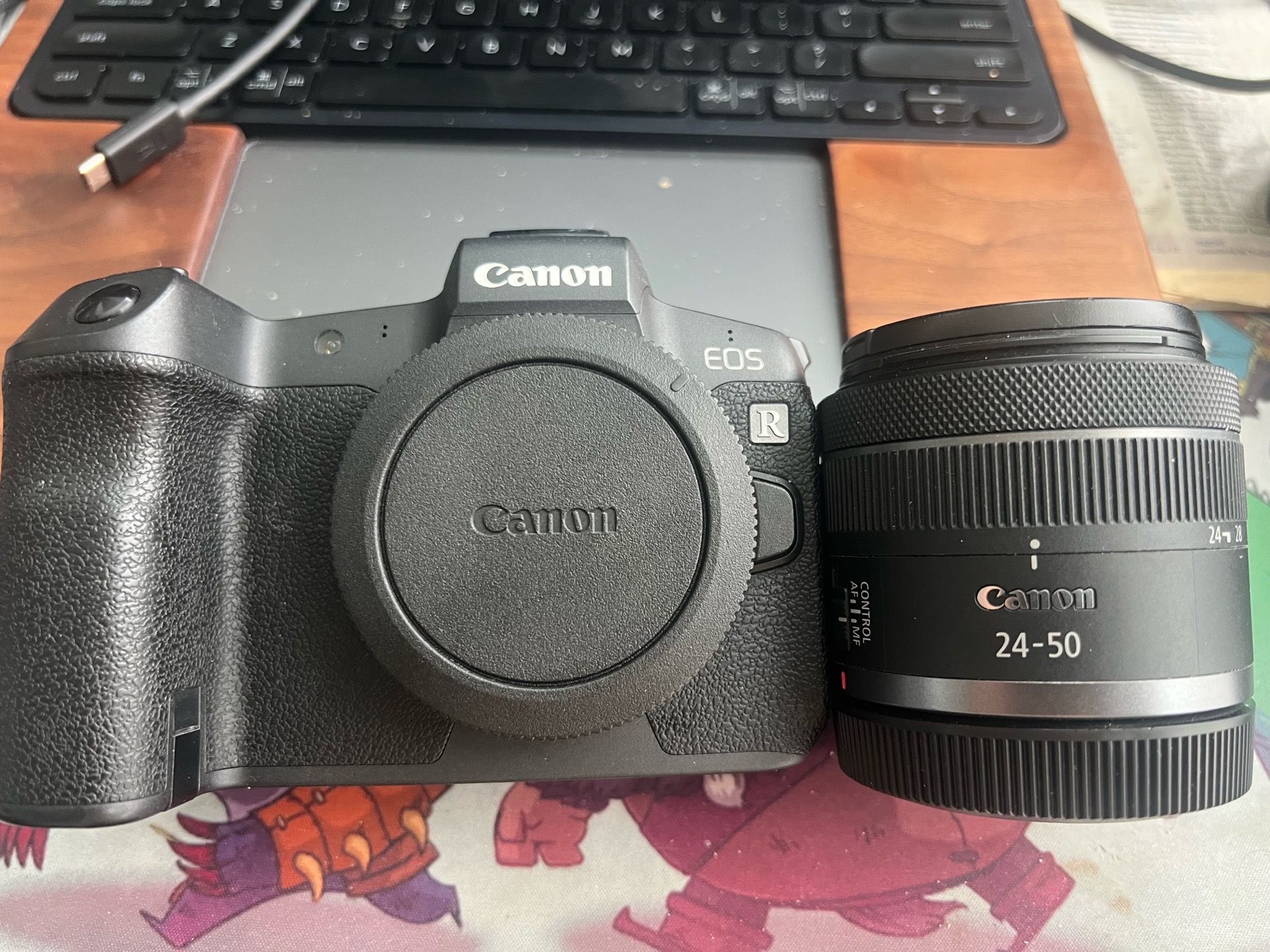 Mint Canon EOS R mirrorless camera w/ cage OPTIONAL lens and accessories