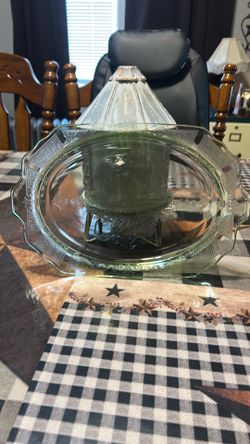 Small uranium glass serving tray
