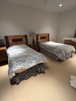 A set of 2 twin beds (no headboards)