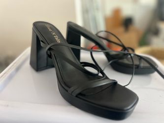 Womens Black Platform Heels Size 8.5