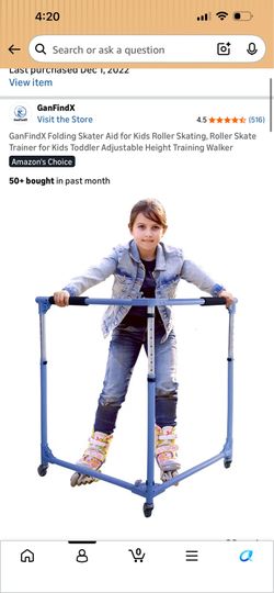 GanFindX Folding Skater Aid for Kids Roller Skating, Roller Skate Trainer for Kids Toddler Adjustable Height Training Walker