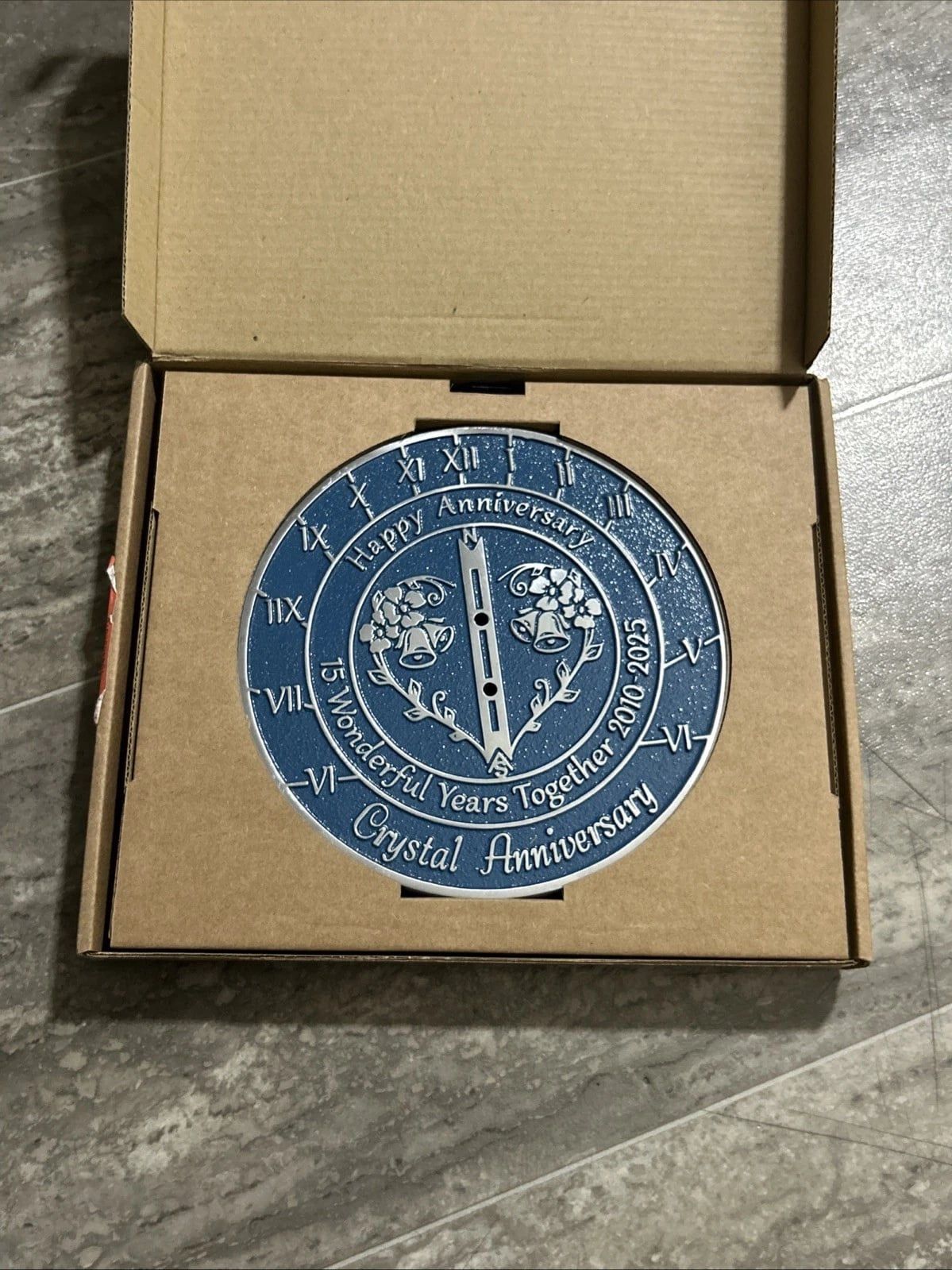 Anniversary Sundial Gift for 15th Silver Wedding Anniversary in 2025 | 8" inch