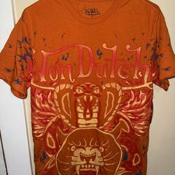 Von Dutch t-shirt orange size S