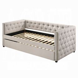 Brand New Biege Or Gray Full Daybed With Twin Trundle  (86"W X 58"D X 34"H)
