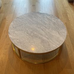 Crate & Barrel Marble Coffee Table