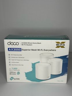 TP-Link Deco X60 AX3000 Mesh Wi-Fi 6 System, Covers 6500 Sq. Ft. - 3 Pack 9K