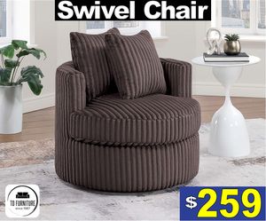 Corduroy Brown Swivel Chair