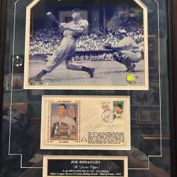 New York Yankees “Joe DiMaggio” Signed First Day Of Issue Framed