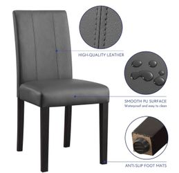 Subrtex Modern Upholstered PU Leather Dining Chairs, Set of 4