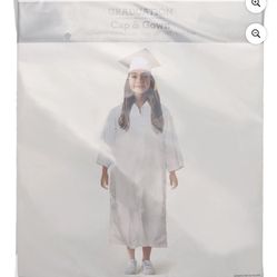 Graduation Childrens Cap and Gown for Ages 11Y-12Y, White, One Size, by Way To Celebrate