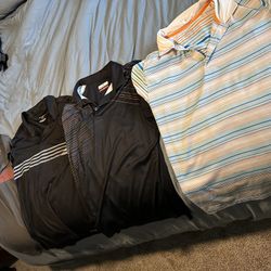 Polos/button Down/performance Shirts - Large 