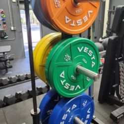 🔵🟡🟢🟠⚪️ COMPLETE COLOR BUMPER PLATES WEIGHT SET ( BRAND NEW IN THE BOX)