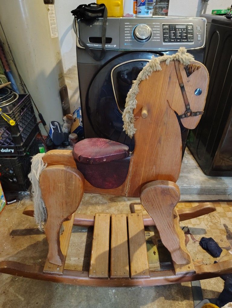 Antique Wooden Children's Rocking Horse