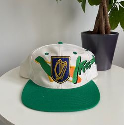 Men Snapback Cap Vintage 1994 World Cup USA Ireland Soccer White Green