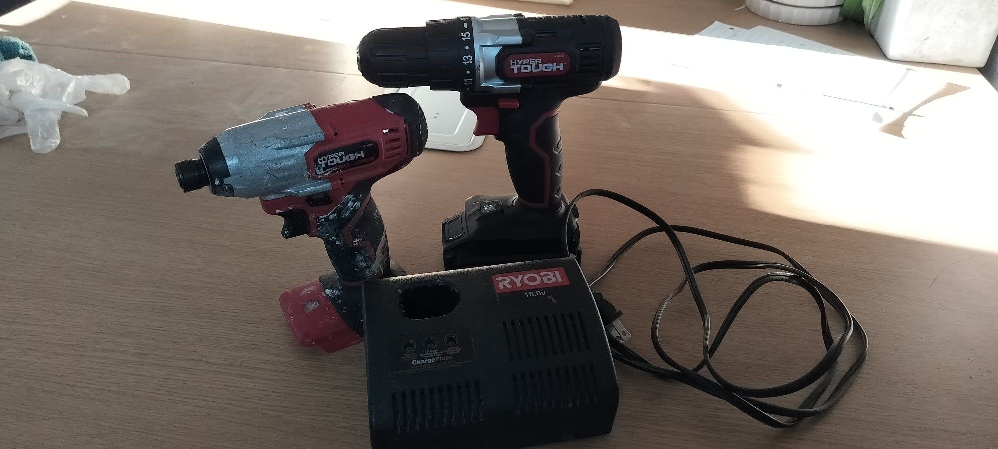 Hypertough Impact Gun And Drill With Ryobi Charger