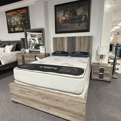 4 Pc Queen Bedroom Set With Free Mattress 