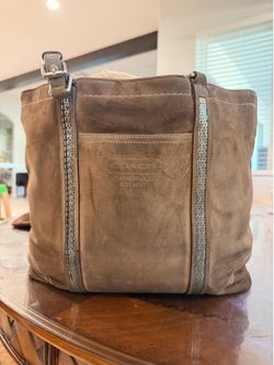 Vintage suede Coach tote