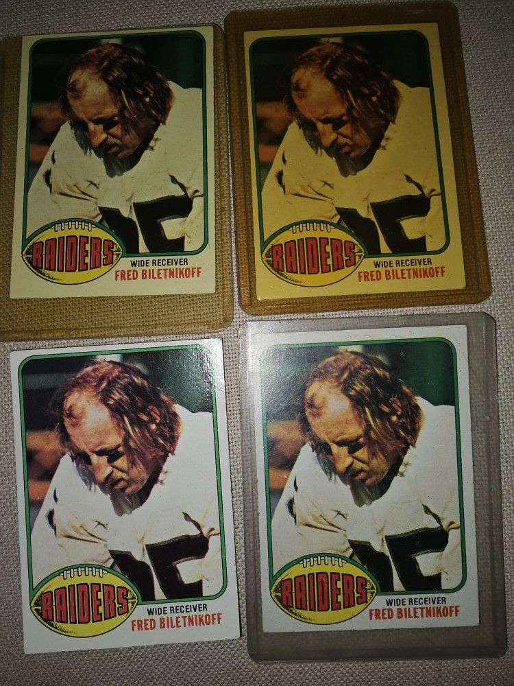 4 1976 Topps Football Cards Fred Biletnikoff