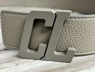 CHRISTIAN LOUBOUTIN Happy Rui Cl Logo Leather Belt In Goose (PO1018597)