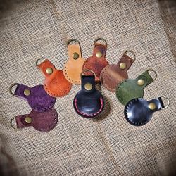 Handmade Leather Apple Airtag Keyring Holder