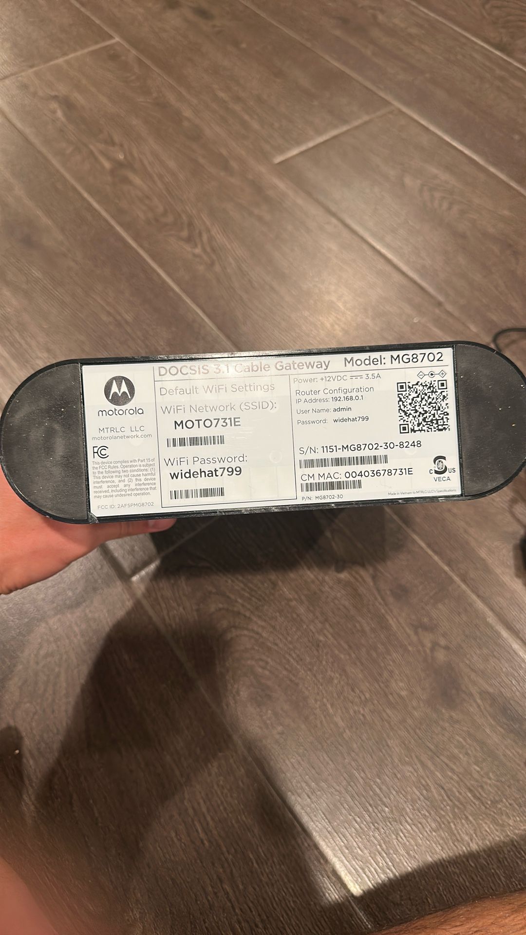 Motorola Cable Modem MG8702