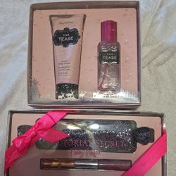 New VS NOIR TEASE  Discontinued Retired Rare Bundle Victoria's Secret Tease Bundle Christmas Gifts Perfume Lotion Rollerball Lip Gloss Glitter Bag