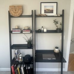 Leaning Bookshelves (2 Bookshelves/ 1 Desk)