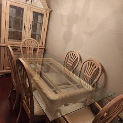 Dining Room Table, 6 Chairs, China Cabinet 