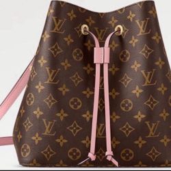 Original NEW Condition LV NéoNoé bucket bag Rose Poudré Pink Monogram coated canvas