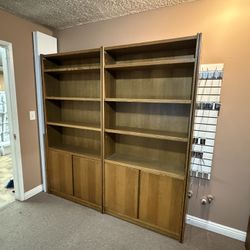 2 Wood Shelves Sturdy With Cabinet. 