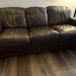 Ashley Leather Sofa and Love Seat