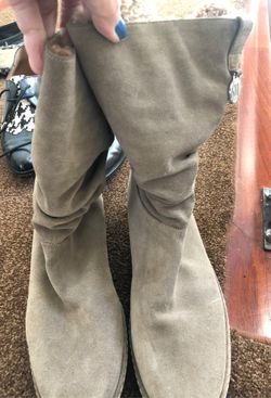 Stuart weitzman suede fur lined boots