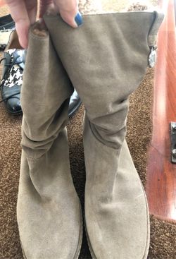 Stuart weitzman suede fur lined boots