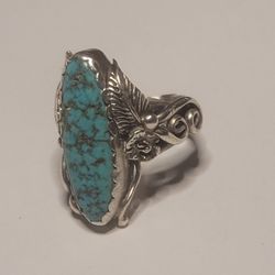 Vintage Native Sterling Turquoise ring 