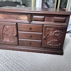 Solid Wood Vintage Jewelry Box