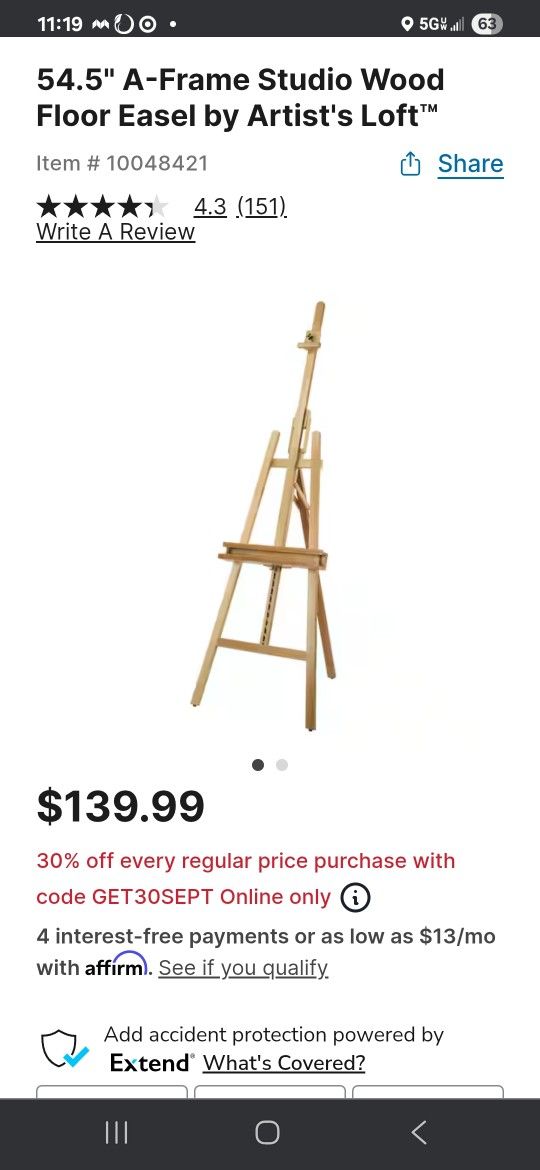 Painter's Easel Artist Loft