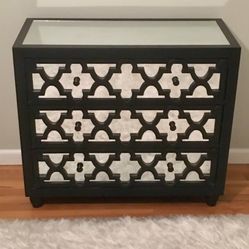 3 Drawer Mirrored Wood Dresser 
