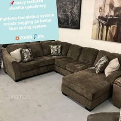 ⭐ Free Delivery ⭐ Highly Textural Upholstered Sectional with Comfort Chaise👍 Brand New* in Stock 💧 Starting at$95/mo.