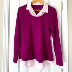 Women’s DKNY Layered Long Sleeve Tunic Sweater sz L- Excellent Condition 
