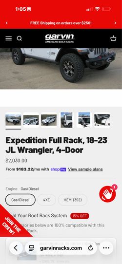 Jeep roof rack 2018-2025
