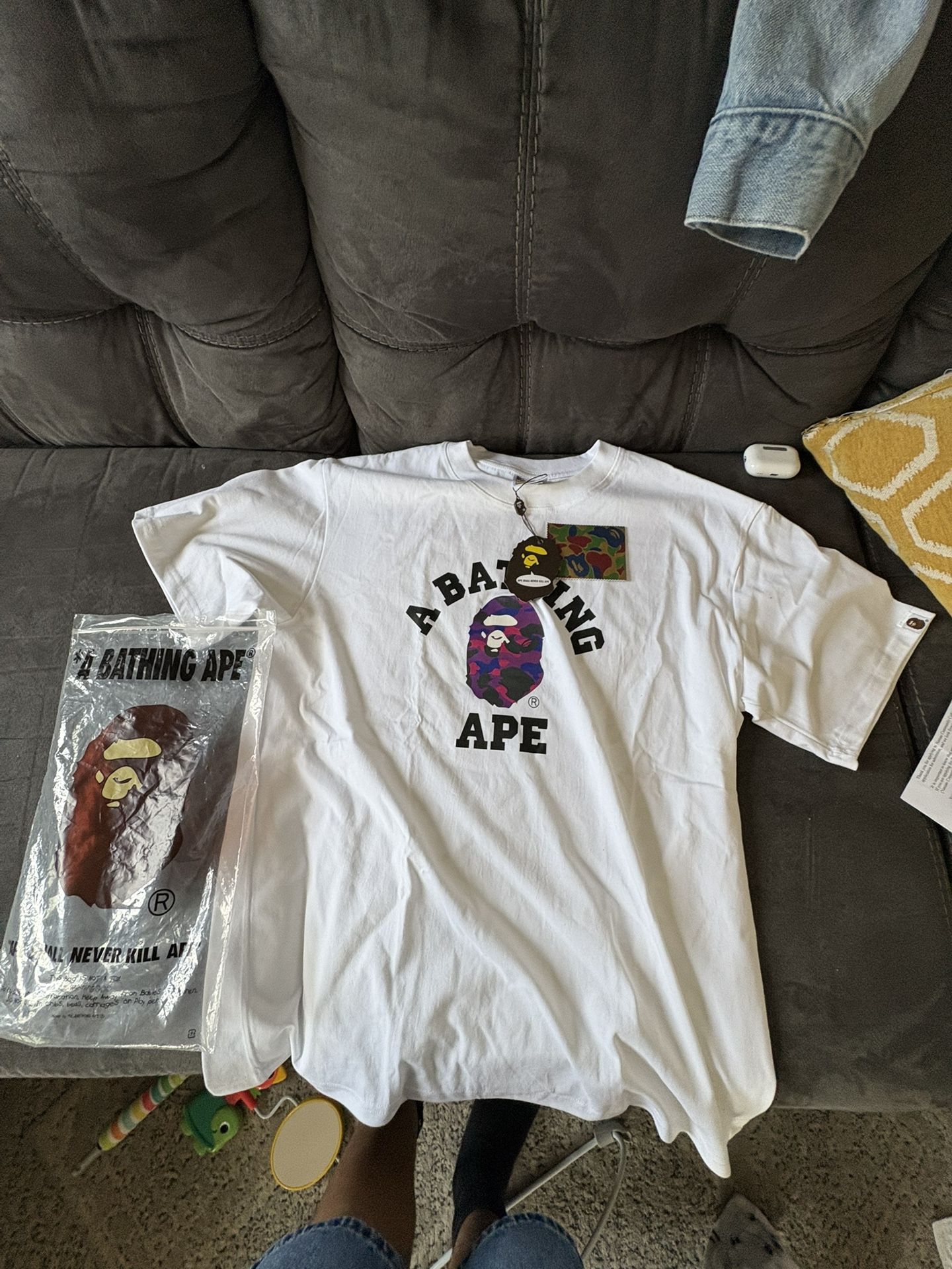 BAPE PURPLE CAMO SHIRT SIZE L
