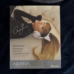 Brookstone Ariana Grande Light-up Bluetooth Cat Ear headphones 
