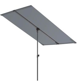 6x4ft Outdoor Rectangular Flat Balcony, Porch, Pool or Patio Umbrella. UPF50+ UV Protection. Grey