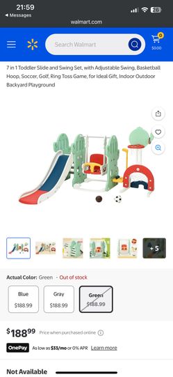 7-in-1 Toddler Slide And Swing Set