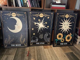 Set of 3 tarot card canvas prints