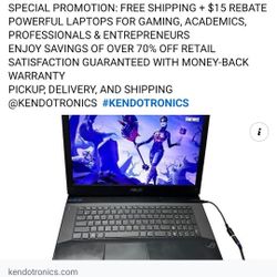 ASUS ROG GAMING LAPTOP, G73JW, 17.3" Intel Core i7-2nd Gen @ 1.73 GHz (16GB RAM, 500GB SSD + 1TB HDD) NVIDIA GeForce GTX 460M - Windows 10 - CD/DVD