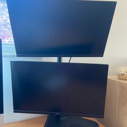 Two Screen Monitors With Monitor Mount