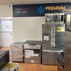 BOSH REFRIGERATOR 36” STOVE 30” Microwave 30” And DISHWASHER 24” OPEN BOX