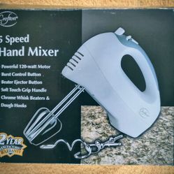 Crofton 5 Speed Hand Mixer with Attachments